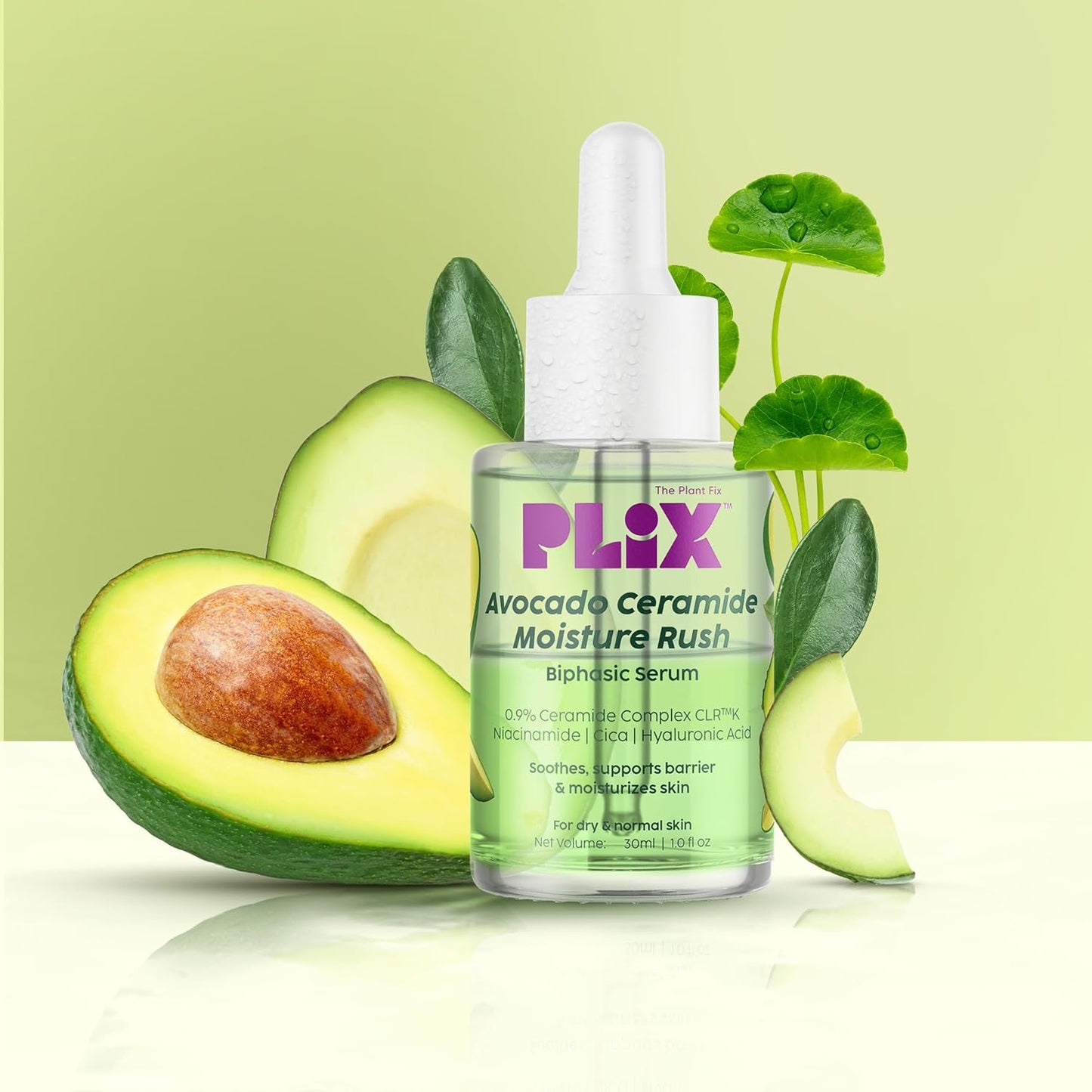 PLIX - THE PLANT FIX Avocado Ceramide Moisture Rush Biphasic Serum| For Deep Nourishment & Strengthened Skin Barrier| Nourishes and Hydrates Skin 30gm