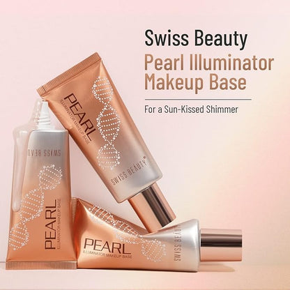 Swiss Beauty Foundation Pearl Illuminator Liquid Highlighter With Radiance Finish | Waterproof, Easily Blendable Illuminator For Face Makeup | Shade -01, 35Gm