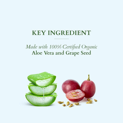 Lotus Organics+ Hydra Clean & Nourish Face Wash for Women & Men | 100% Certified Organic Aloe Vera & Grape Seed | Provides All-day Hydration | Prevents Dryness 80gm