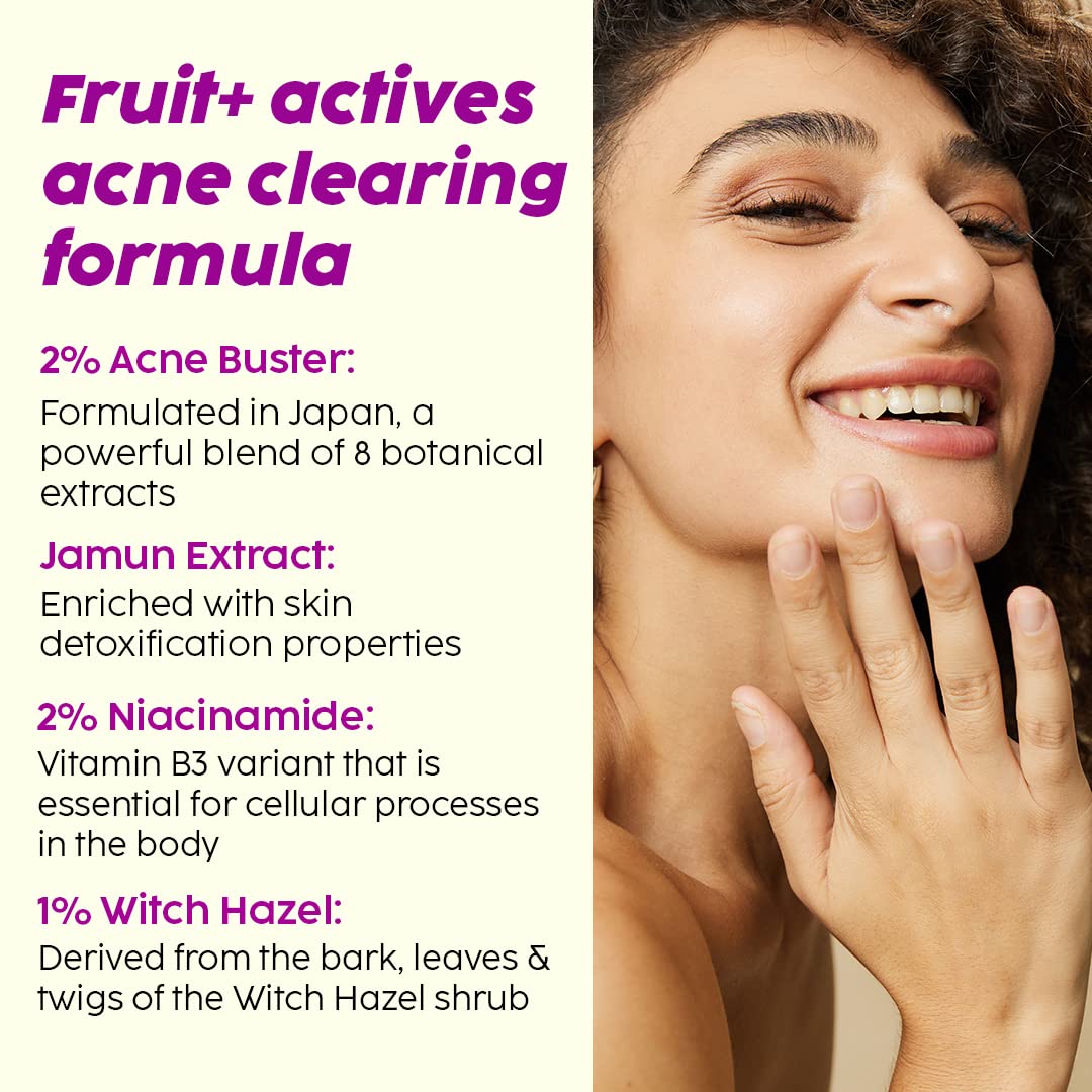 Plix 2% Niacinamide Jamun Moisturizer (50 gm), Helps Reduce Pimples with 2% Acne Buster, For Oily and Acne Prone Skin, With Witch Hazel & Jamun Extract