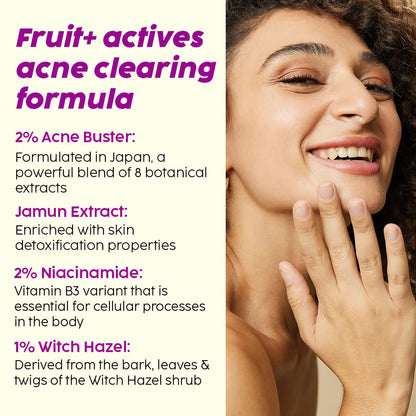 Plix 2% Niacinamide Jamun Moisturizer (50 gm), Helps Reduce Pimples with 2% Acne Buster, For Oily and Acne Prone Skin, With Witch Hazel & Jamun Extract