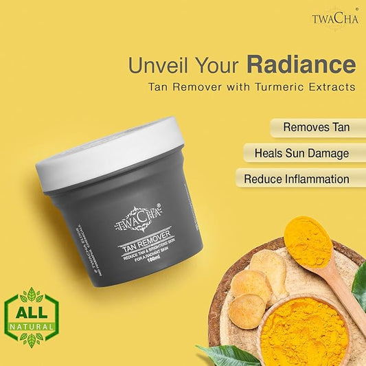 Twacha Tan Remover Mask with Turmeric, Aloe Vera Extract, Orange Extract & Niacinamide | Face Mask for Brighter Skin