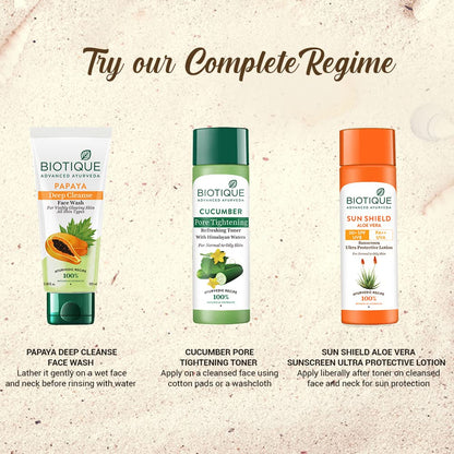 Biotique Sun Shield Aloe vera 30+ SPF UVB Sunscreen Ultra Protectective Lotion For Normal to Oily Skin