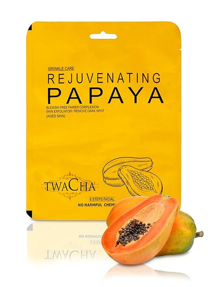 TWACHA Rejuvenating Papaya Facial Kit | Improves Complexion,Remove Dark Spots & Gently Exfoliates