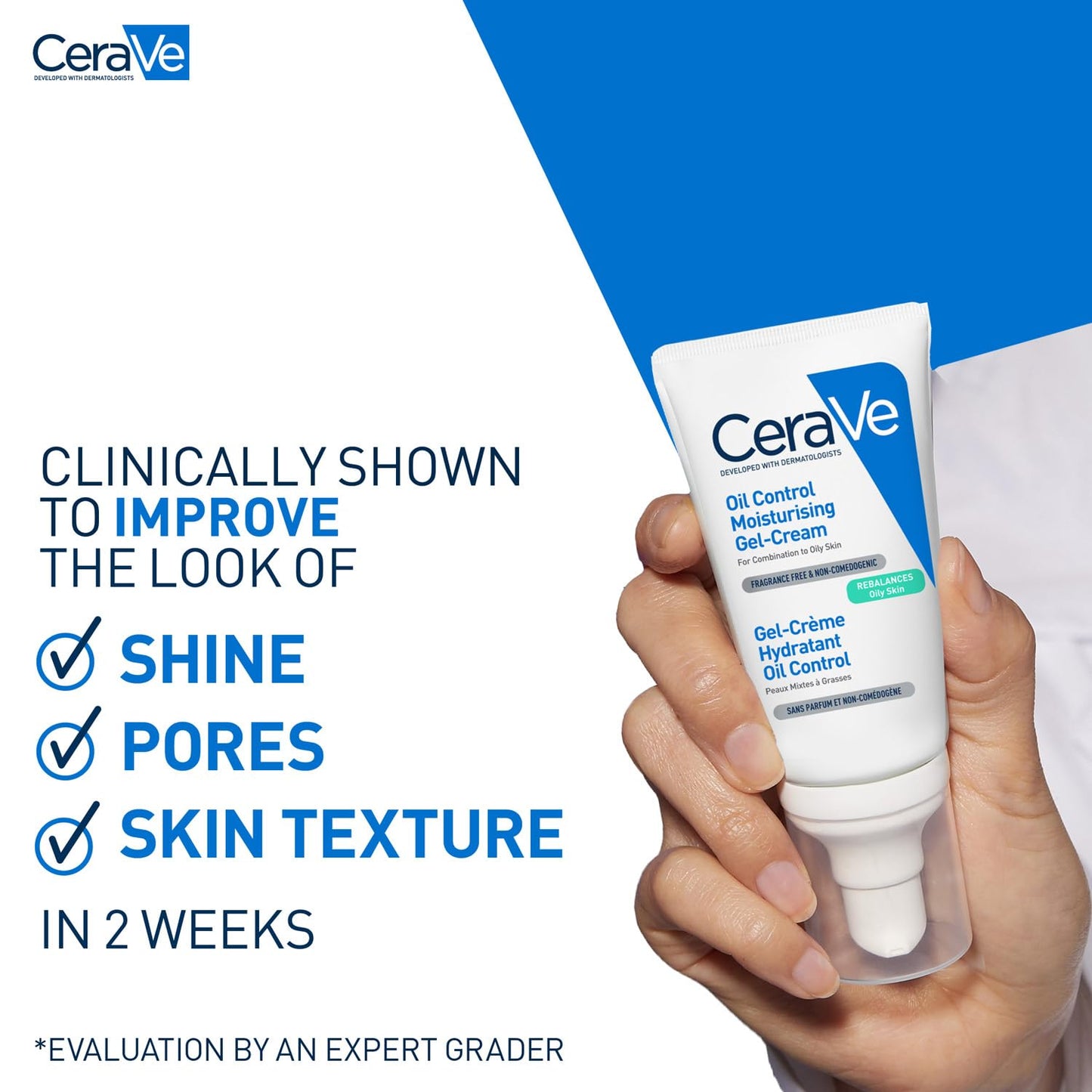 CeraVe Oil Control Gel Cream lightweight Moisturizer for Oily & Combination Skin with Ceramides, Hyaluronic Acid & Niacinamide 52ml