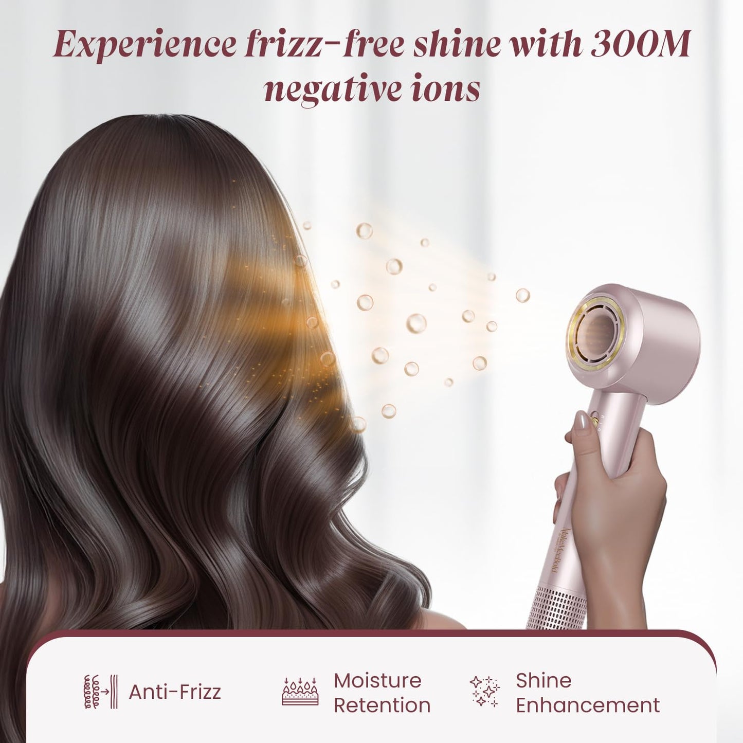MakeMeebold Make Mee Bold Swift High-Speed Hair Dryer | 110,000 RPM Motor | 3X Faster Drying | 4 Modes with AI Smart Heat Control | Lightweight & Quiet Hair Dryer with Magnetic Concentrator