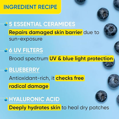 Dot & Key Blueberry Hydrate Barrier Repair Sunscreen SPF 50+, PA++++ | For Dry & Sensitive Skin 80ml