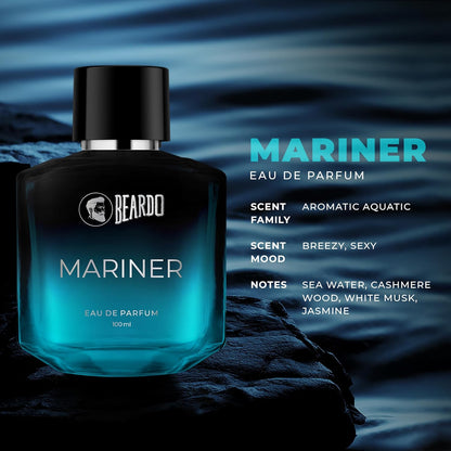 Beardo Mariner EDP for Men, 100ml | Eau De Parfum | Long Lasting Perfume for Men | Body Spray for Men | Day Time Fragrance Body Spray | Fresh, Aqua Note