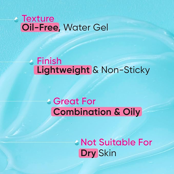 DOT & KEY 72Hr Hydrating Gel + Probiotics Moisturizer For Face With Hyaluronic Acid, Kombucha & Rice Water Lightweight Gel Oil Free Moisturizer