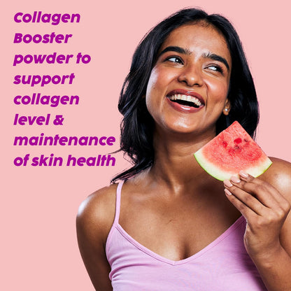 PLIX – THE PLANT FIX | Collagen Booster Powder to Support Healthy Skin | Supports Collagen Production, Antioxidants & Skin Health | Vitamin C, Hyaluronic Acid & Superfood Blend, Watermelon (200 g)