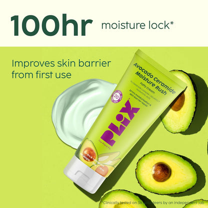 PLIX - THE PLANT FIX Avocado Ceramide Moisture Rush Fatty Cream With Spf 20 | Deep Moisturization | Barrier Repair Cream 50gm