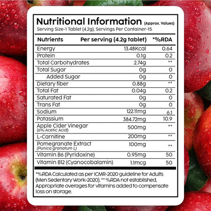 Plix L-Carnitine Acv Effervescent Tablets Helps To Turn Food Into Energy