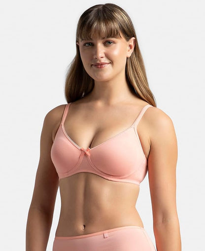 Jockey 1722 Women's Wirefree Non Padded Super Combed Cotton Elastane Stretch Medium Coverage 34B