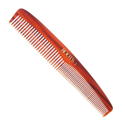 ROOTS Classic Comb | Dual Teeth For Styling/Detangling | Smooth & Round Teeth prevent Hair & Scalp damage | For Women with Straight, Long, Wavy Hair | Wet & Dry use| Model No - 2