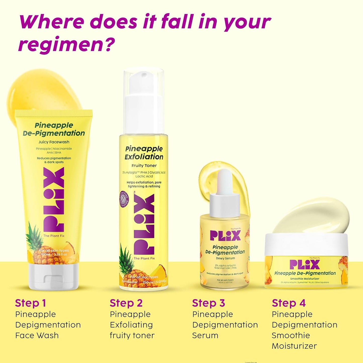 PLIX - THE PLANT FIX Pineapple PHA 3% Alcohol Free Face Toner (150ml) | Pore Tightening & Mild Exfoliation for Oily, Acne Prone, Sensitive & Normal Skin | Hydrating Face Toner