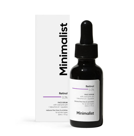 Minimalist Anti-Aging Night Serum with 0.3% Retinol & Q10|Fine Lines & Wrinkles Reduction Serum for Beginners|Water-Free Formula for Stability & Nourishment  30ml