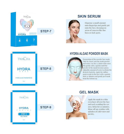 Twacha Hydra Facial Kit for Deep Hydration & Instant Brightening Skin With Hyaluronic Power For Multi-Level Skin Hydration And Rejuvenation Anti-Ageing Facial Kit for Men & Women