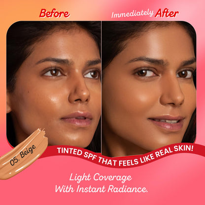 Dot & Key Strawberry Dew Tinted Sunscreen SPF 50+ Pa++++ - 05 Beige | Protection Against UVA & UVB | Broad Spectrum, Water & Sweat resistant 50ml