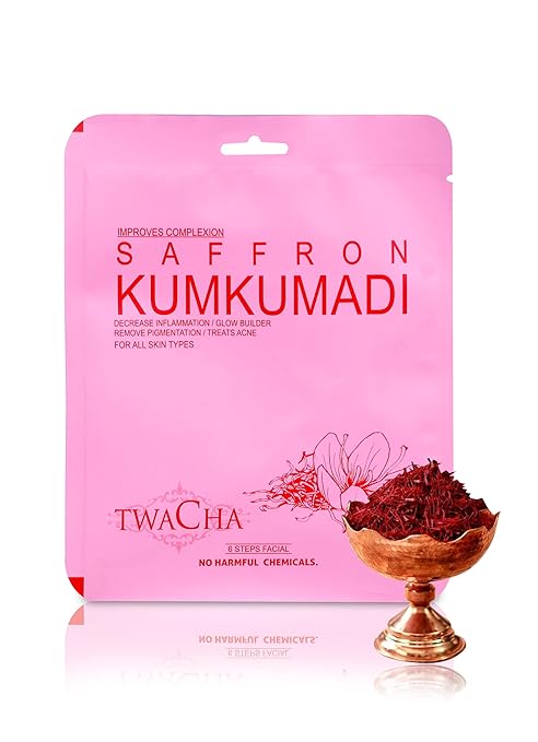 TWACHA Saffron Kumkumadi Facial Kit | Improves Complexion,Remove Dark Spots & Gently Exfoliates