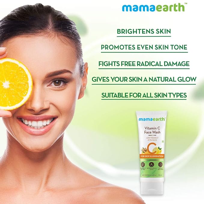 Mamaearth Vitamin C Face Wash with Vitamin C and Turmeric for Skin Illumination (100ml)