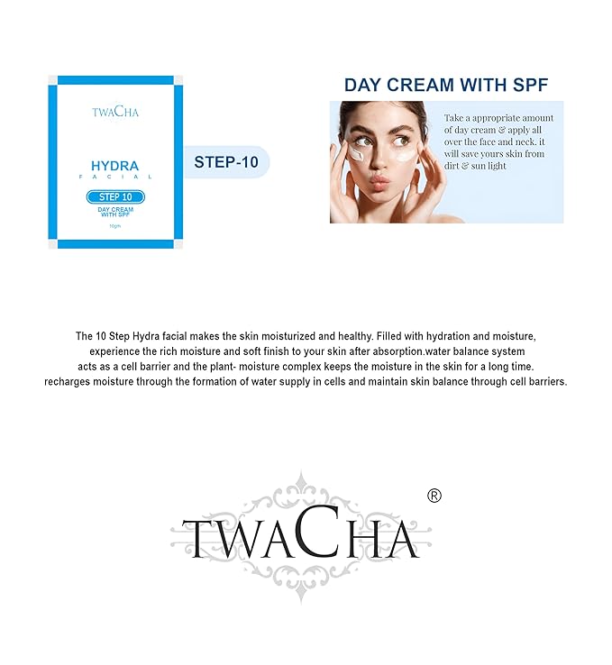 Twacha Hydra Facial Kit for Deep Hydration & Instant Brightening Skin With Hyaluronic Power For Multi-Level Skin Hydration And Rejuvenation Anti-Ageing Facial Kit for Men & Women