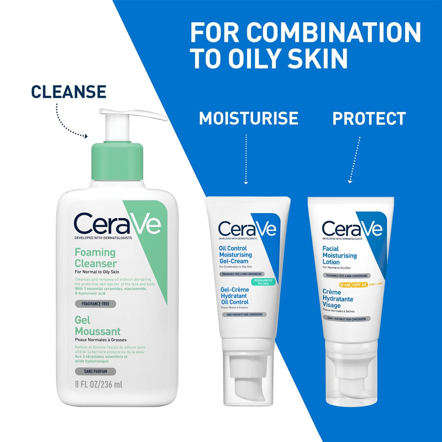 CeraVe Oil Control Gel Cream lightweight Moisturizer for Oily & Combination Skin with Ceramides, Hyaluronic Acid & Niacinamide 52ml