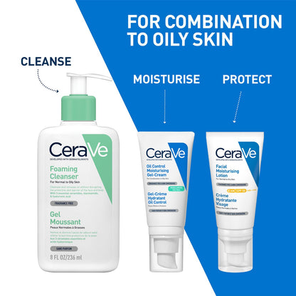 CeraVe Oil Control Gel Cream lightweight Moisturizer for Oily & Combination Skin with Ceramides, Hyaluronic Acid & Niacinamide 52ml