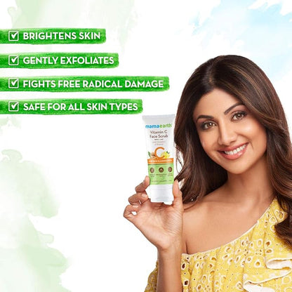 Mamaearth Vitamin C Face Scrub for Glowing Skin, With Vitamin C and Walnut For Skin Illumination (100 g)