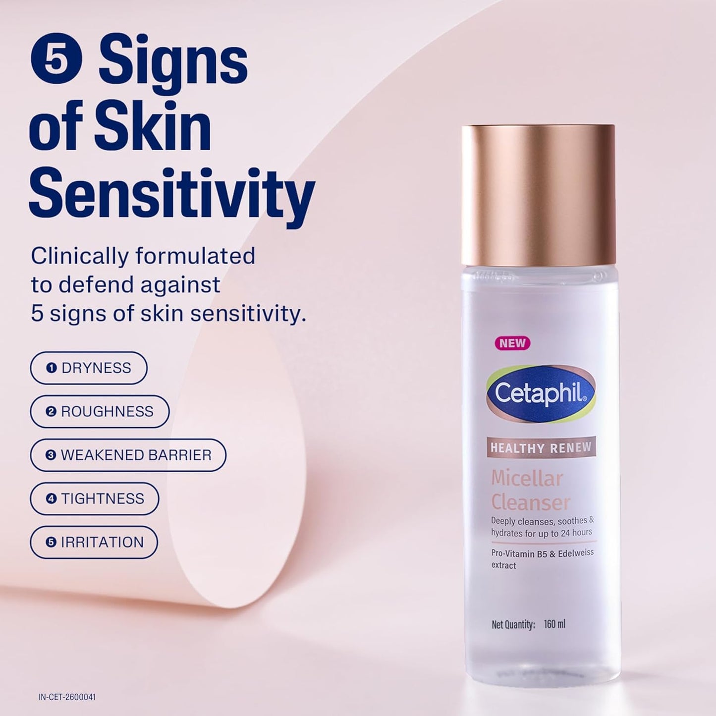 Cetaphil Healthy Renew Anti-Ageing Micellar Cleanser 160ml – Gentle No-Rinse Facial Cleanser for Sensitive Skin, Removes Makeup & Impurities, Hydrating & Soothing Formula