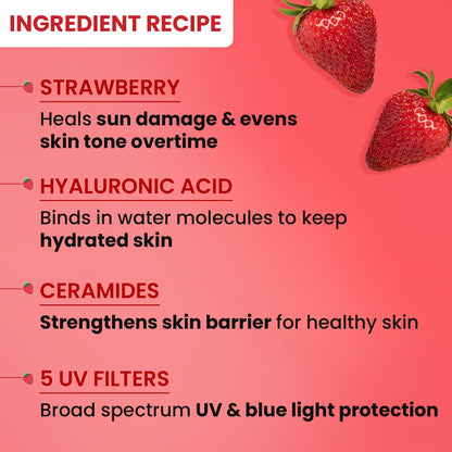 Dot & Key Strawberry Dew Spf 50 Sunscreen Stick On-The-Go Spf 50 Pa+++, Broad Spectrum, Uva/Uvb Rays Protection With Hyaluronic & Ceramide Normal Skin