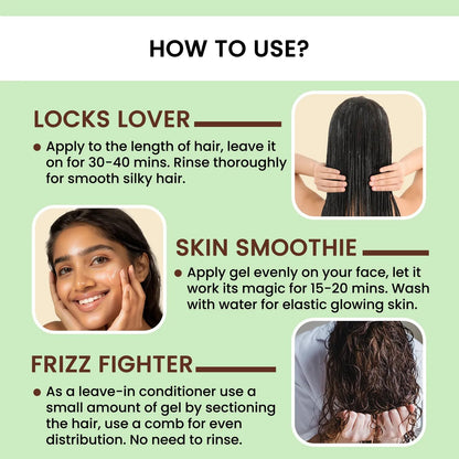 Alps Flaxseed Gel (300ml) For Hair & Skin, Frizz-Control, Smoothening, Moisture Rich, Soft Long Hair, Intense Hair Nourishment