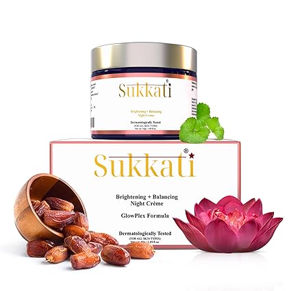 Sukkati Brightening + Balancing Day Crème to Combats Dryness with Lotus , Aloevera and Yarrow 50gm