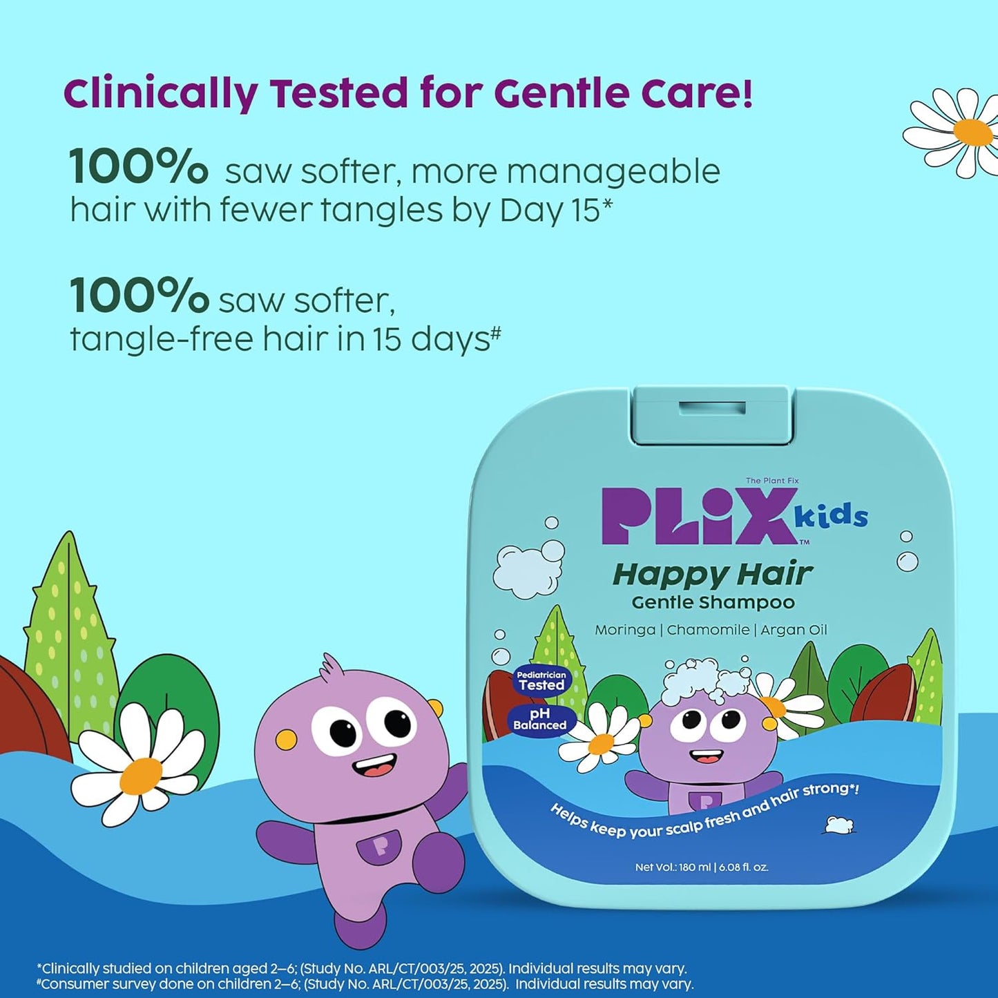 PLIX - THE PLANT FIX Happy Hair Gentle Shampoo for gentle cleansing | Nourished & soft hair | soothes the scalp | moringa seed oil, argan oil & aloe vera