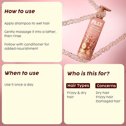 PLIX - THE PLANT FIX Flaxseed Ultrasmooth Advanced Shampoo | Plant Keratin PF & Flaxseed Oil | For Smooth & Shiny Hair | Paraben & Sulphate Free 200ml