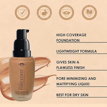 Daily Life Forever52 Ultra Definition Liquid Foundation Pore-Minimizing & Mattifying, Anti-Aging, Cream Pie,30m