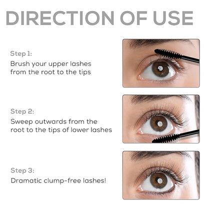 RENEE Volumax Mascara Black 10ml | Quick Dry, Waterproof, Long Lasting Weightless Formula | Volumizes, Lengthens & Conditions the Lashes With Intense Color | 360 - Degree