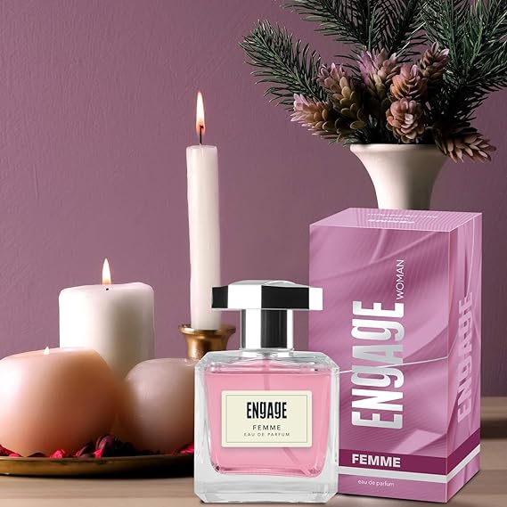 Engage Femme Eau De Parfum for Women, Citrus and Floral Fragrance Scent, Skin Friendly Perfume for Women, 90ml