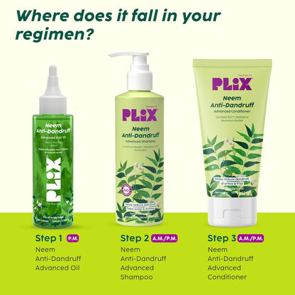 PLIX - THE PLANT FIX Neem Anti-Dandruff Advanced Hair Oil | Reduces Dandruff, Soothes Itchy Scalp, Calms Inflammation, Non-Greasy & Lightweight, 100ml, Pack of 3