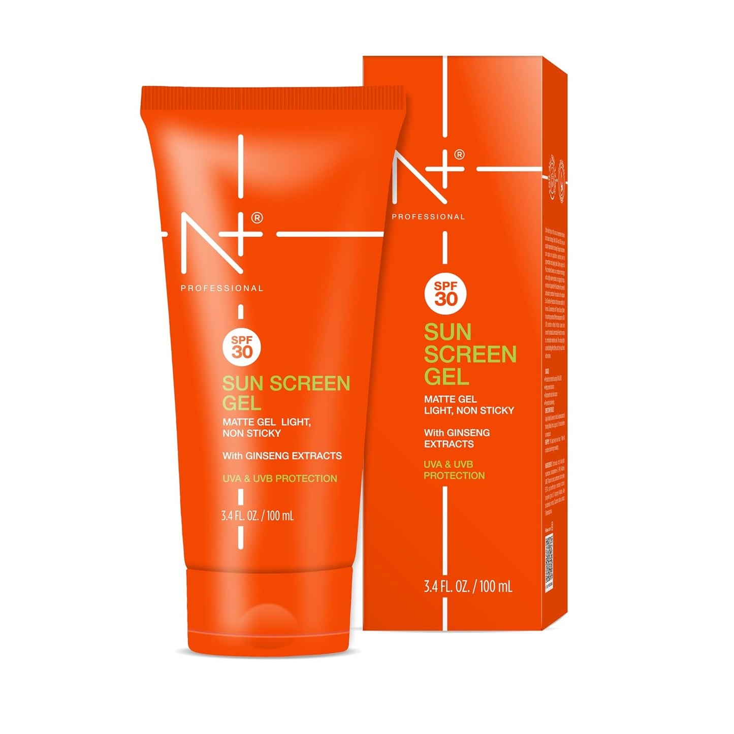 N Plus Professional Sun Screen Gel SPF 30, Matte Gel UVA & UVB Protection 100gm
