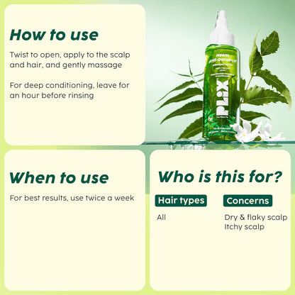 PLIX - THE PLANT FIX Neem Anti-Dandruff Advanced Hair Oil | Reduces Dandruff, Soothes Itchy Scalp, Calms Inflammation, Non-Greasy & Lightweight, 100ml, Pack of 3