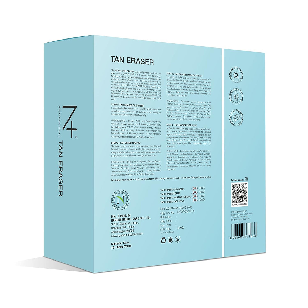 N Plus Professional Tan Eraser Facial kit, 400g