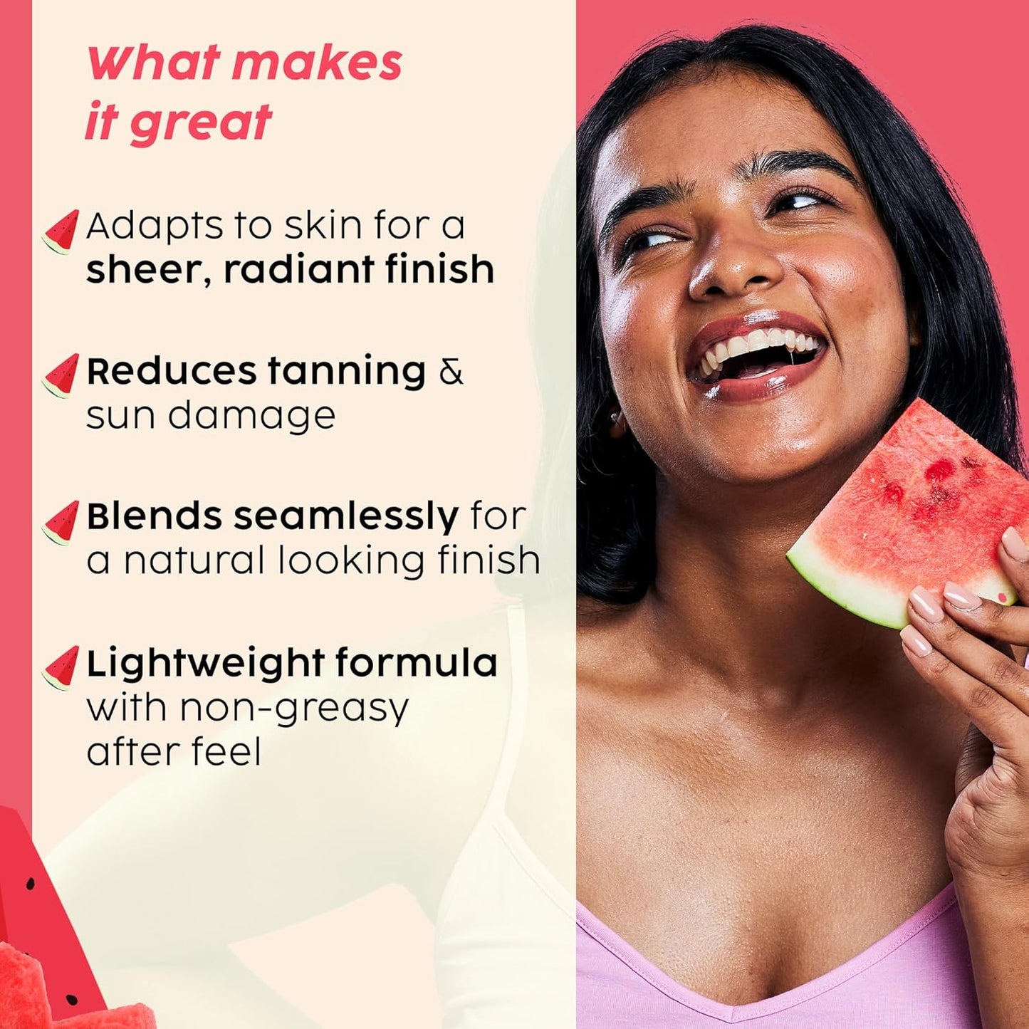 PLIX - THE PLANT FIX Watermelon Tint Twist Color-Adapting Sunscreen | For light coverage & instant glow | SPF 50 PA++++