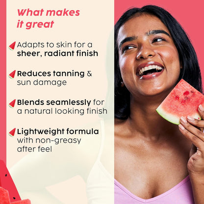 PLIX - THE PLANT FIX Watermelon Tint Twist Color-Adapting Sunscreen | For light coverage & instant glow | SPF 50 PA++++