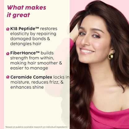 Plix Hibiscus Bond Repair Leave-In Hair Mask | SH Oligopeptide 78 & FiberHance™ | Repairs Damage, Reduces Frizz & Strengthens Hair | Vegan & Sulfate-Free | 50g