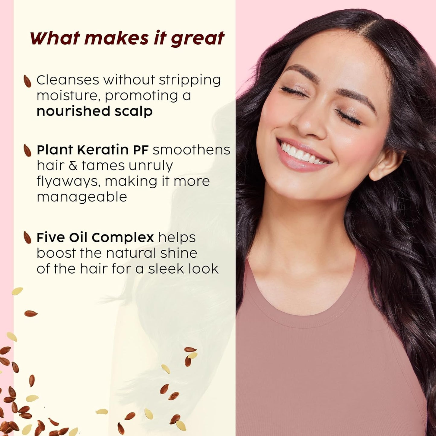 PLIX - THE PLANT FIX Flaxseed Ultrasmooth Advanced Shampoo | Plant Keratin PF & Flaxseed Oil | For Smooth & Shiny Hair | Paraben & Sulphate Free 200ml