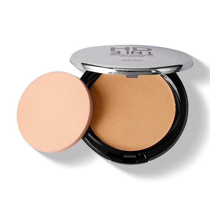 RENEE Pro HD 3-IN-1 Compact - Soie, Compact Powder, Concealer & Foundation, SPF 20, Matte Finish, High Coverage