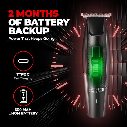 Beardo Ape-X EZ Trimmer for Men Beard 110 Min Run Time 7000 RPM Motor | Lithium Ion Battery | Multiple Length Settings Beard Trimmer for Gen Z