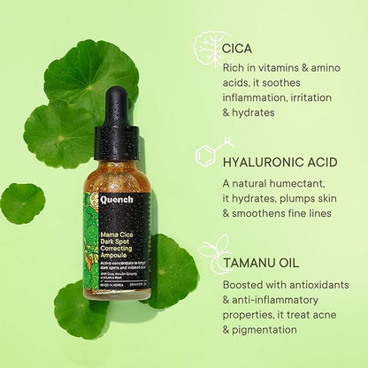 Quench Dark Spot Correcting Serum with Cica Herb Repair & Hyaluronic Acid | Concentrated Ampoule to Reduce Dark Spots