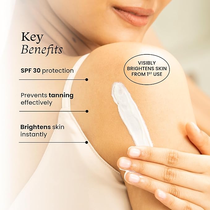 FoxTale Spf 30 Detan Brightening Body Lotion With Niacinamide & Vitamin C For Glowing Skin|Lightweight & Non-Sticky