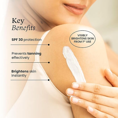 FoxTale Spf 30 Detan Brightening Body Lotion With Niacinamide & Vitamin C For Glowing Skin|Lightweight & Non-Sticky